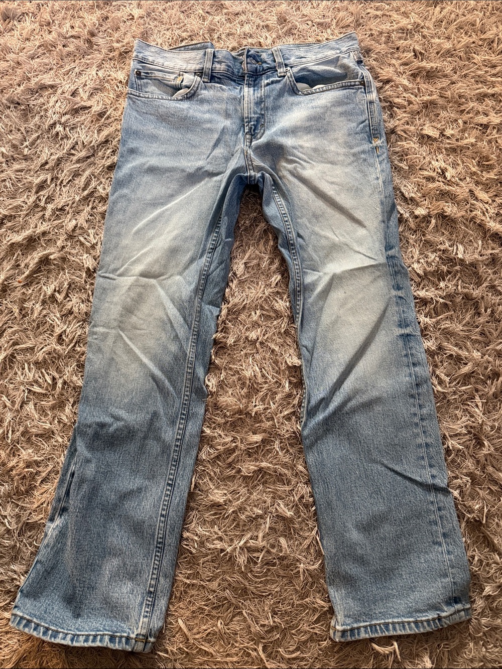 Men's rank 45 Light Blue Washed Straight-Leg Jeans